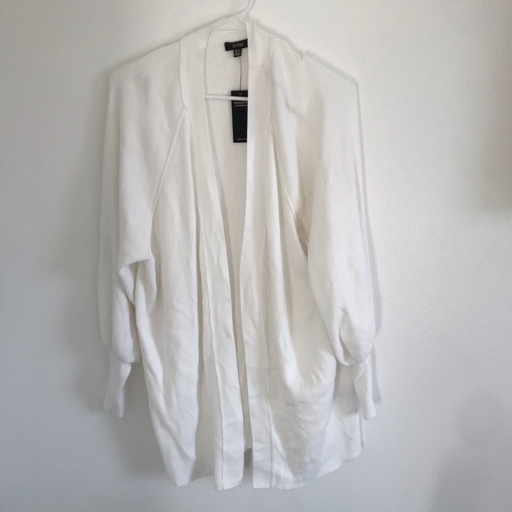 Afrm Women’s White Fulton Sweaterjacket Xs/S